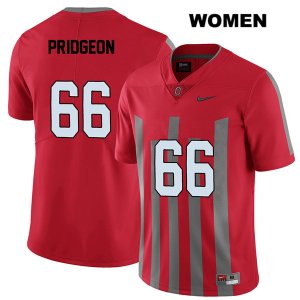 Women's NCAA Ohio State Buckeyes Malcolm Pridgeon #66 College Stitched Elite Authentic Nike Red Football Jersey BO20D68CA